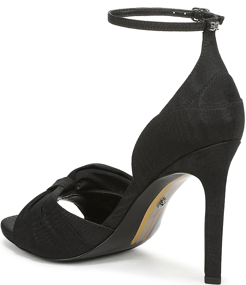 Sam Edelman Ida Silk Fabric Bow Detail Ankle Strap Sandals