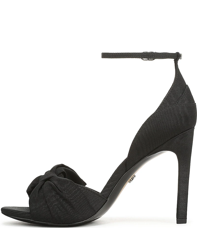 Sam Edelman Ida Silk Fabric Bow Detail Ankle Strap Sandals