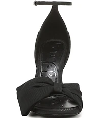 Sam Edelman Ida Silk Fabric Bow Detail Ankle Strap Sandals