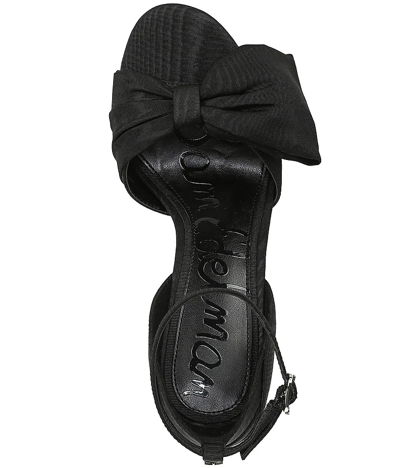 Sam Edelman Ida Silk Fabric Bow Detail Ankle Strap Sandals
