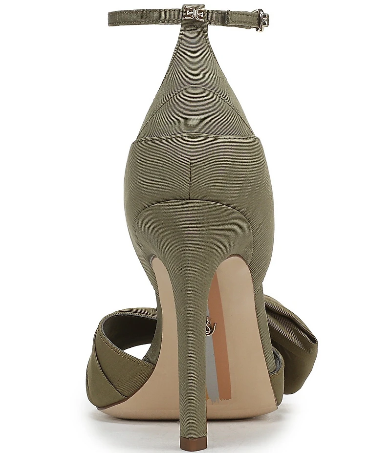 Sam Edelman Ida Silk Fabric Bow Detail Ankle Strap Sandals