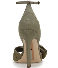 Sam Edelman Ida Silk Fabric Bow Detail Ankle Strap Sandals