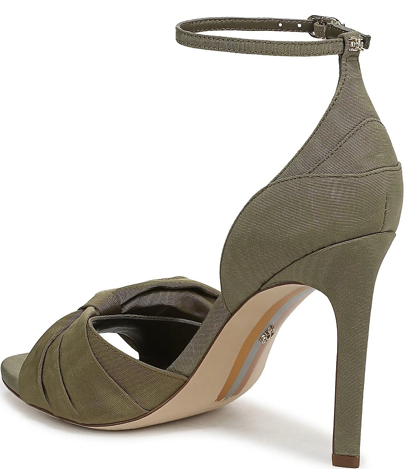 Sam Edelman Ida Silk Fabric Bow Detail Ankle Strap Sandals