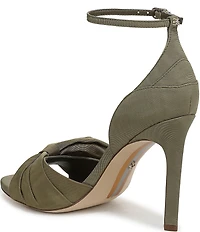Sam Edelman Ida Silk Fabric Bow Detail Ankle Strap Sandals