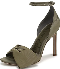 Sam Edelman Ida Silk Fabric Bow Detail Ankle Strap Sandals