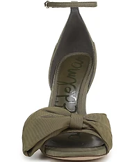 Sam Edelman Ida Silk Fabric Bow Detail Ankle Strap Sandals