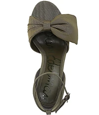 Sam Edelman Ida Silk Fabric Bow Detail Ankle Strap Sandals