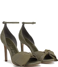 Sam Edelman Ida Silk Fabric Bow Detail Ankle Strap Sandals