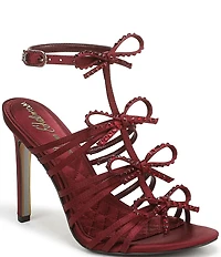 Sam Edelman Iman Strappy Satin Rhinestone Bows Ankle Strap Pumps