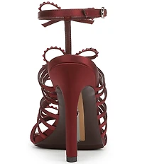 Sam Edelman Iman Strappy Satin Rhinestone Bows Ankle Strap Pumps