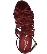 Sam Edelman Iman Strappy Satin Rhinestone Bows Ankle Strap Pumps