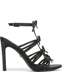 Sam Edelman Iman Strappy Satin Rhinestone Bows Ankle Strap Pumps