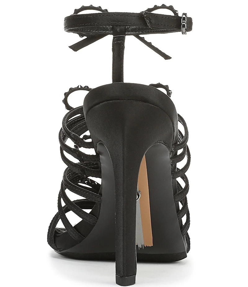 Sam Edelman Iman Strappy Satin Rhinestone Bows Ankle Strap Pumps