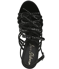 Sam Edelman Iman Strappy Satin Rhinestone Bows Ankle Strap Pumps