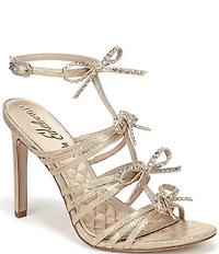 Sam Edelman Iman Strappy Shimmer Fabric Rhinestone Bows Dress Sandals