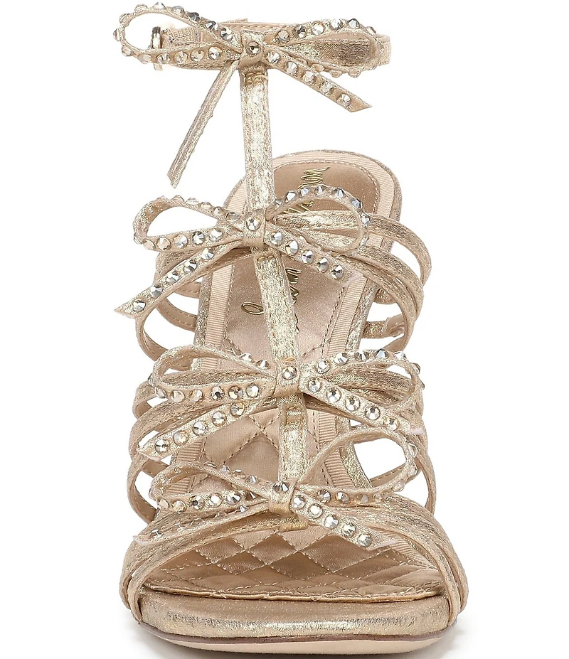 Sam Edelman Iman Strappy Shimmer Fabric Rhinestone Bows Dress Sandals