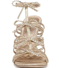 Sam Edelman Iman Strappy Shimmer Fabric Rhinestone Bows Dress Sandals