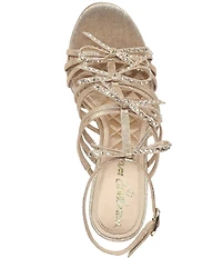 Sam Edelman Iman Strappy Shimmer Fabric Rhinestone Bows Dress Sandals