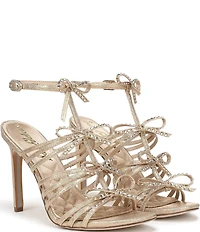 Sam Edelman Iman Strappy Shimmer Fabric Rhinestone Bows Dress Sandals