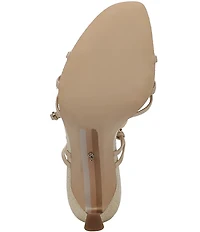 Sam Edelman Imani Stone Embellished Leather Ankle Wrap Woven Dress Sandals