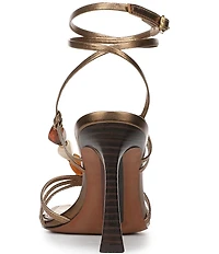 Sam Edelman Imani Stone Embellished Metallic Leather Ankle Wrap Dress Sandals