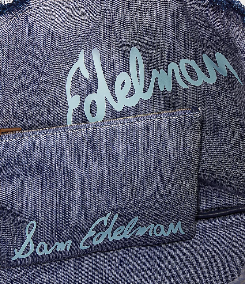 Sam Edelman Irina Denim Fringe Trim Large Tote