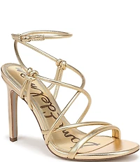 Sam Edelman Isadora Metallic Strappy Ankle Strap Dress Sandals