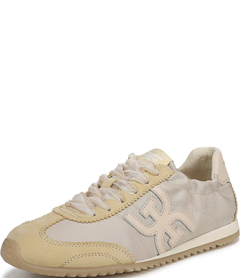 Sam Edelman Isella Nylon and Suede Logo Lace Up Sneakers