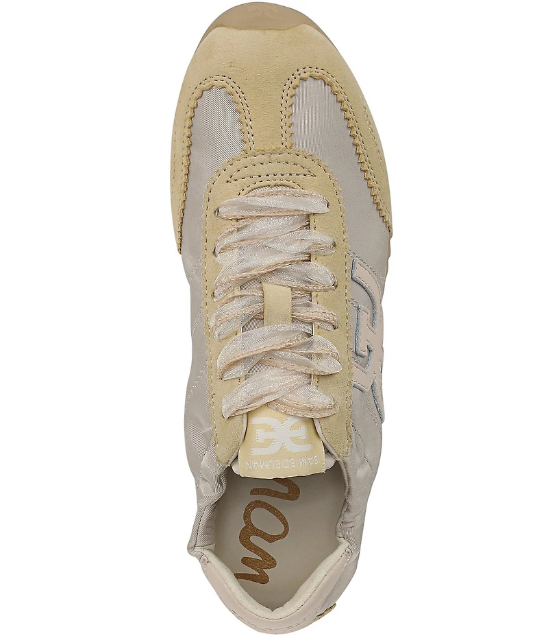 Sam Edelman Isella Nylon and Suede Logo Lace Up Sneakers