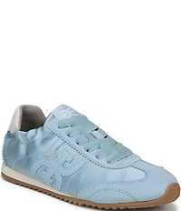 Sam Edelman Isella Satin and Suede Logo Lace Up Sneakers