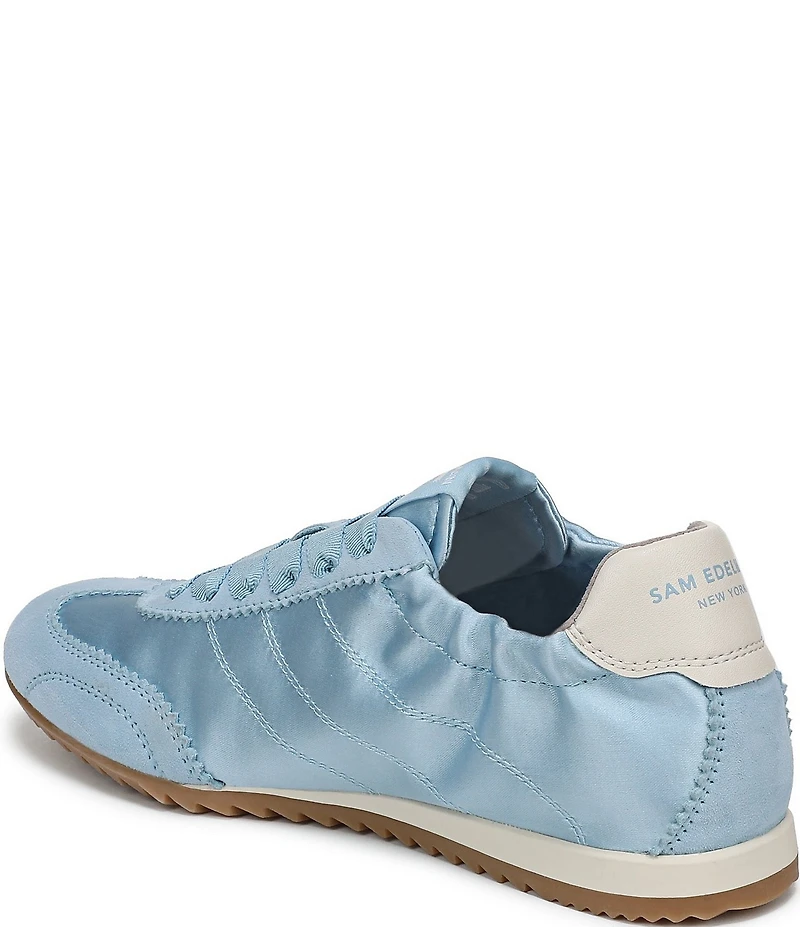 Sam Edelman Isella Satin and Suede Logo Lace Up Sneakers