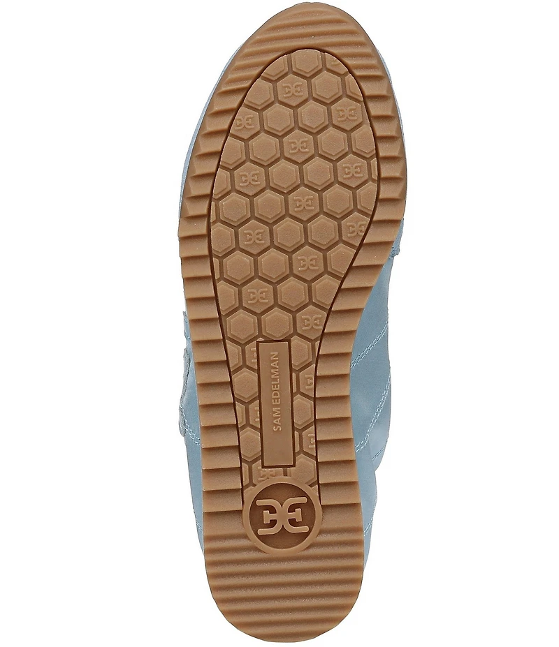 Sam Edelman Isella Satin and Suede Logo Lace Up Sneakers