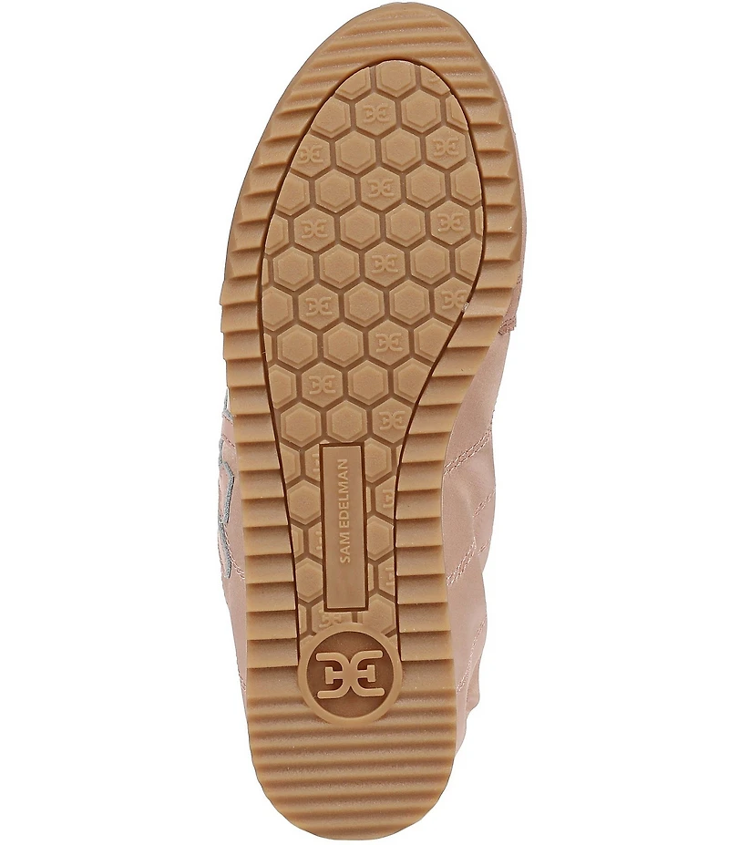 Sam Edelman Isella Satin and Suede Logo Lace Up Sneakers