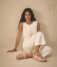 Sam Edelman Isella Satin and Suede Logo Lace Up Sneakers