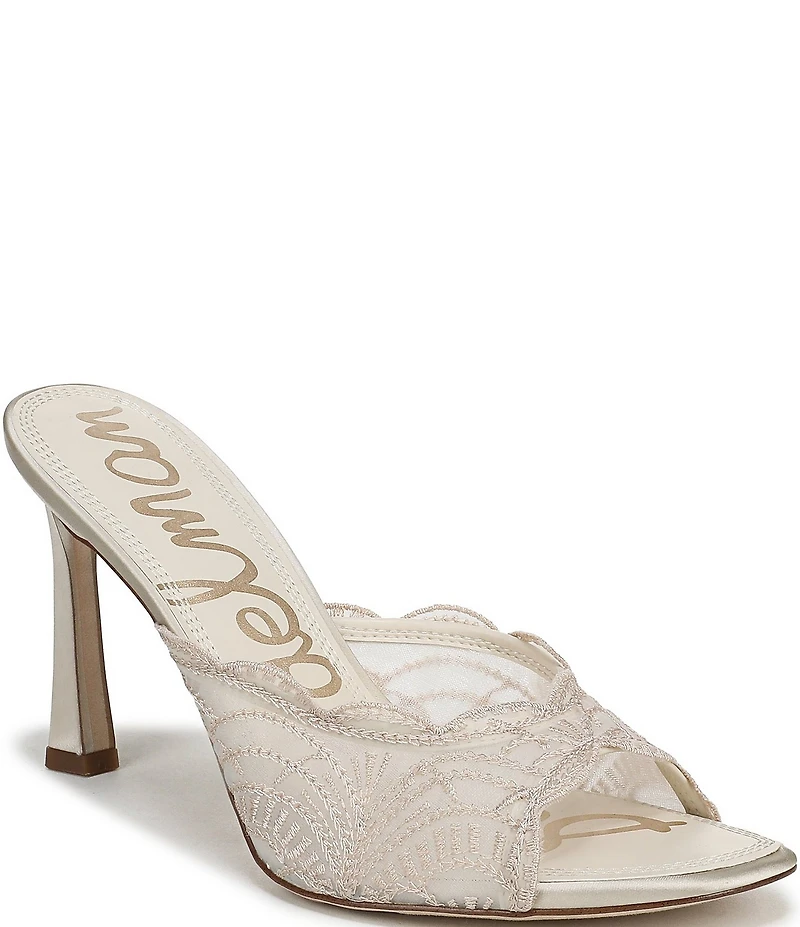 Sam Edelman Iva Embroidered Lace Dress Slide Sandals