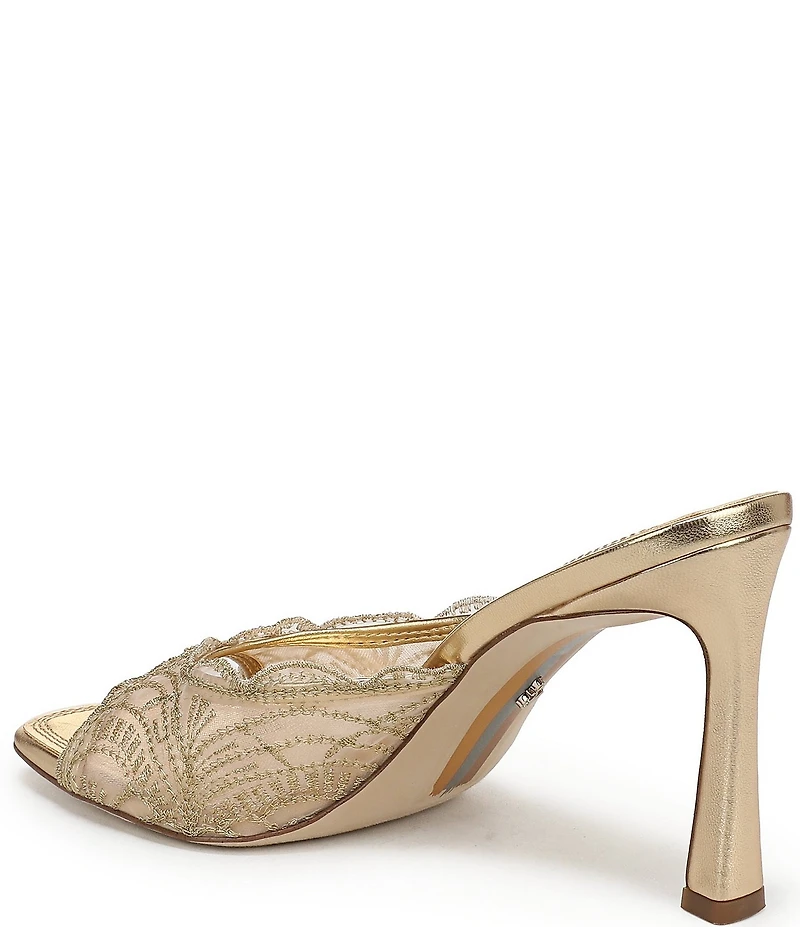 Sam Edelman Iva Metallic Embroidered Lace Dress Slide Sandals