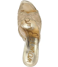 Sam Edelman Iva Metallic Embroidered Lace Dress Slide Sandals