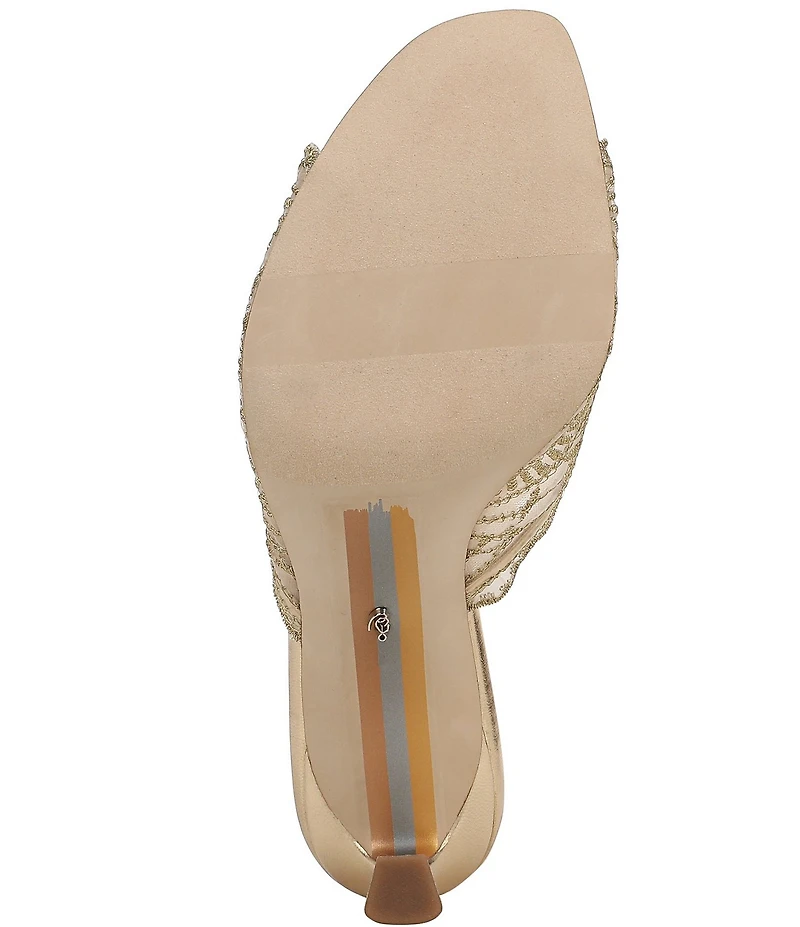 Sam Edelman Iva Metallic Embroidered Lace Dress Slide Sandals