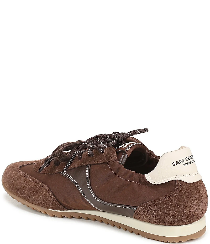 Sam Edelman Ivanna Nylon and Suede Lace Up Sneakers