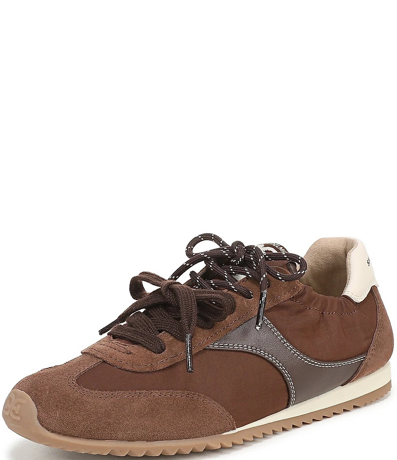 Sam Edelman Ivanna Nylon and Suede Lace Up Sneakers