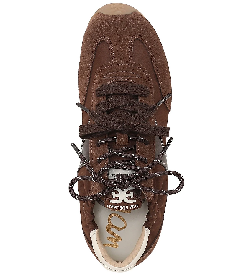 Sam Edelman Ivanna Nylon and Suede Lace Up Sneakers