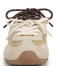 Sam Edelman Ivanna Nylon and Suede Lace Up Sneakers