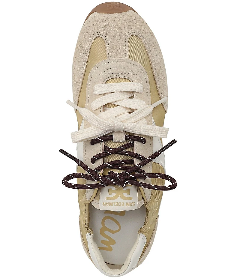 Sam Edelman Ivanna Nylon and Suede Lace Up Sneakers