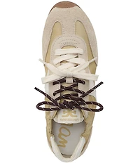 Sam Edelman Ivanna Nylon and Suede Lace Up Sneakers