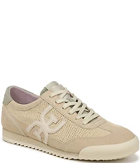 Sam Edelman Ivey Crochet Mesh Suede Double-E Logo Lace Up Sneakers