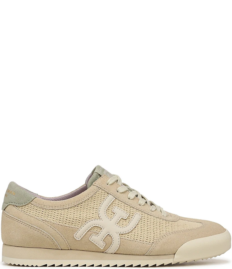 Sam Edelman Ivey Crochet Mesh Suede Double-E Logo Lace Up Sneakers