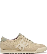 Sam Edelman Ivey Crochet Mesh Suede Double-E Logo Lace Up Sneakers