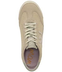 Sam Edelman Ivey Crochet Mesh Suede Double-E Logo Lace Up Sneakers