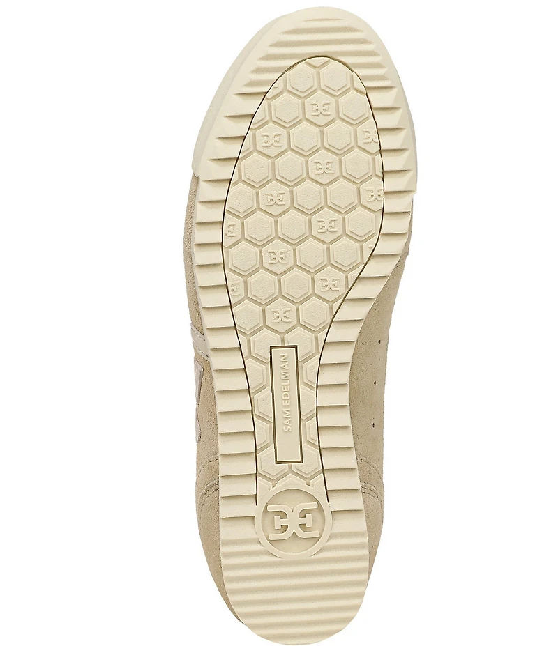 Sam Edelman Ivey Crochet Mesh Suede Double-E Logo Lace Up Sneakers