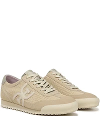 Sam Edelman Ivey Crochet Mesh Suede Double-E Logo Lace Up Sneakers